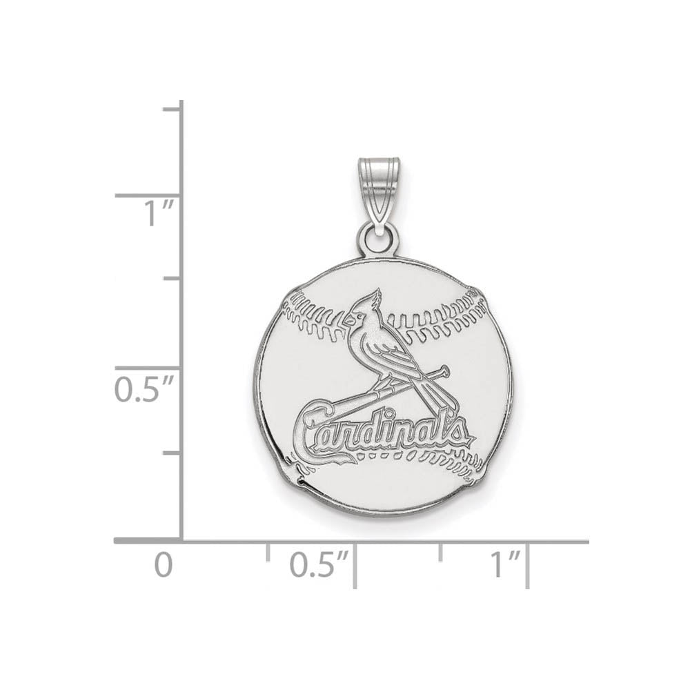 Alternate view of the Sterling Silver MLB St. Louis Cardinals LG Baseball Pendant by The Black Bow Jewelry Co.