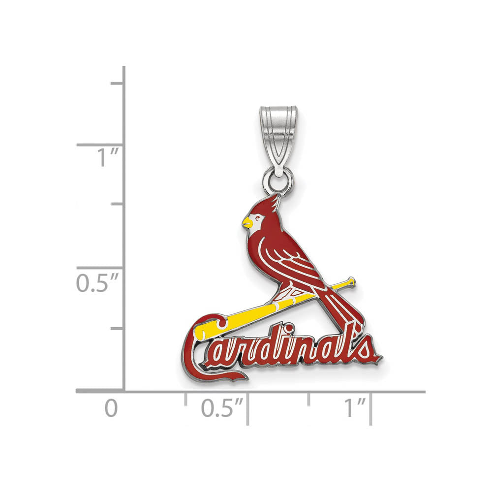Alternate view of the Sterling Silver MLB St. Louis Cardinals LG Enamel Pendant by The Black Bow Jewelry Co.