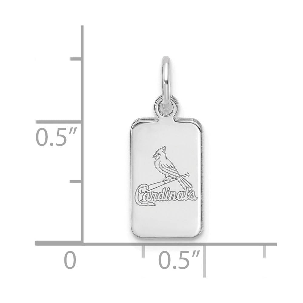 Alternate view of the Sterling Silver MLB St. Louis Cardinals XS (Tiny) Tag Charm by The Black Bow Jewelry Co.
