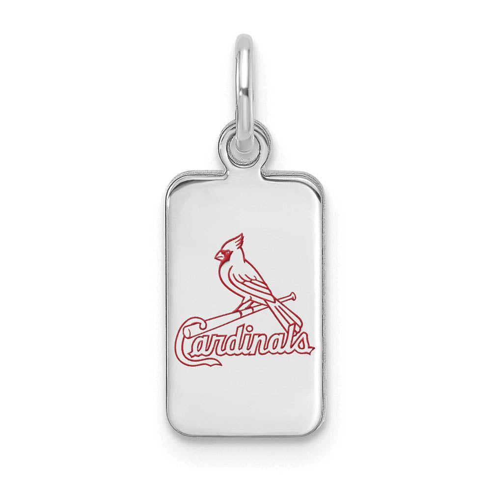 Sterling Silver MLB St. Louis Cardinals XS (Tiny) Enamel Tag Charm, Item P33180 by The Black Bow Jewelry Co.