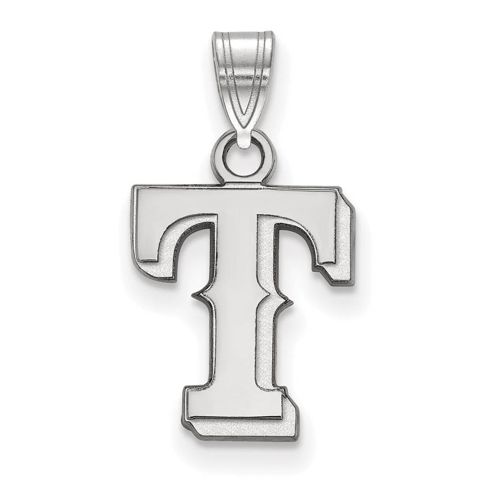 Sterling Silver MLB Texas Rangers Small Letter T Pendant, Item P33283 by The Black Bow Jewelry Co.