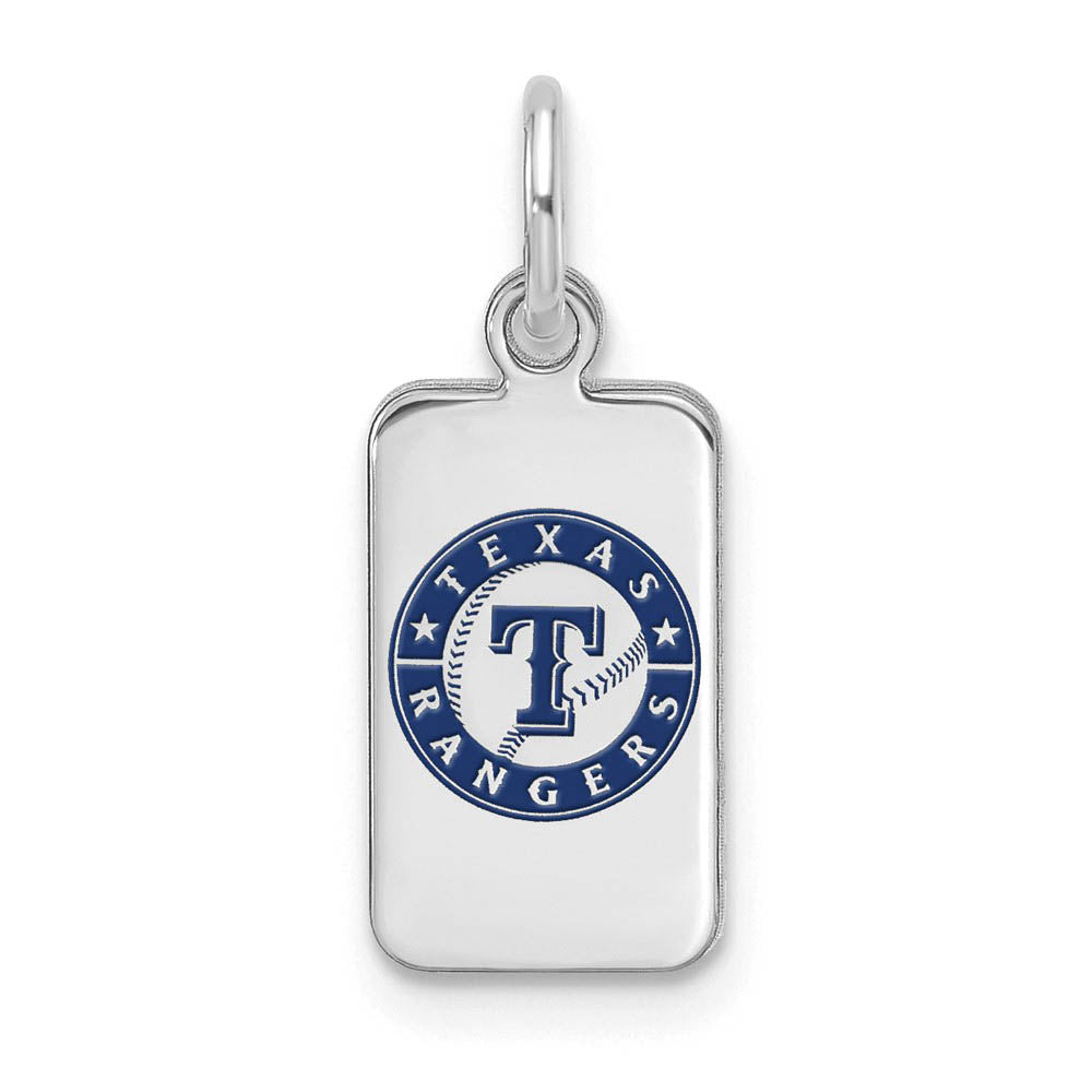 Sterling Silver MLB Texas Rangers XS (Tiny) Enamel Tag Charm, Item P33293 by The Black Bow Jewelry Co.