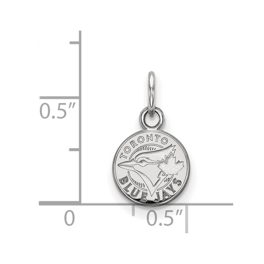 Alternate view of the 14K White Gold MLB Toronto Blue Jays XS (Tiny) Disc Charm by The Black Bow Jewelry Co.