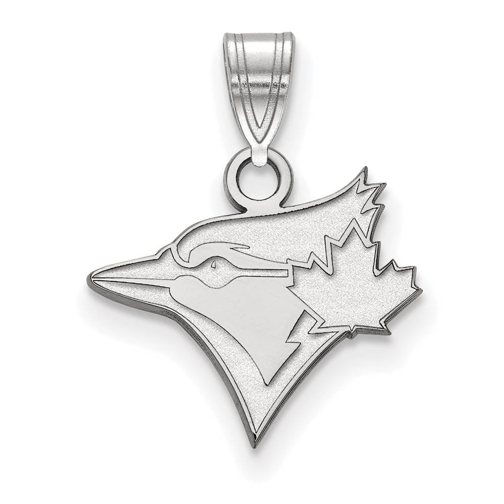 14K White Gold MLB Toronto Blue Jays Small Logo Pendant, Item P33322 by The Black Bow Jewelry Co.