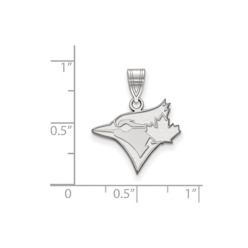 Alternate view of the 14K White Gold MLB Toronto Blue Jays Medium Logo Pendant by The Black Bow Jewelry Co.