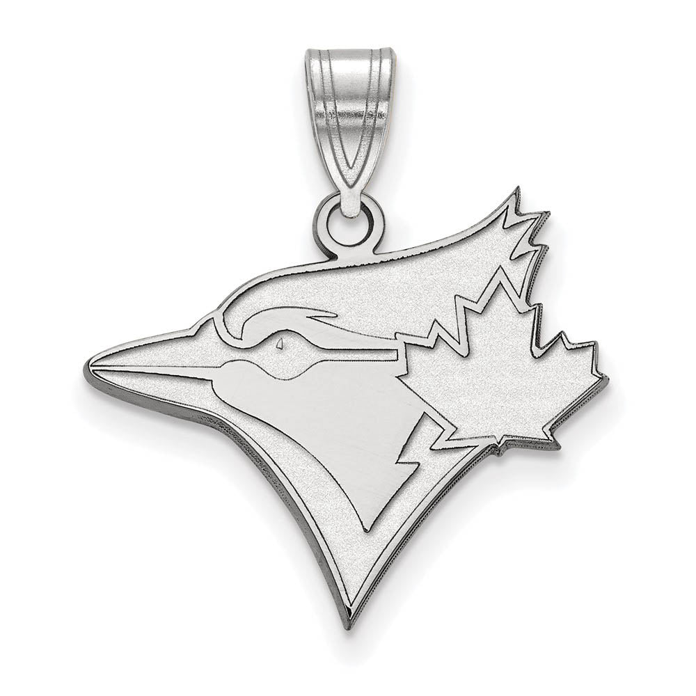 14K White Gold MLB Toronto Blue Jays Large Logo Pendant, Item P33324 by The Black Bow Jewelry Co.
