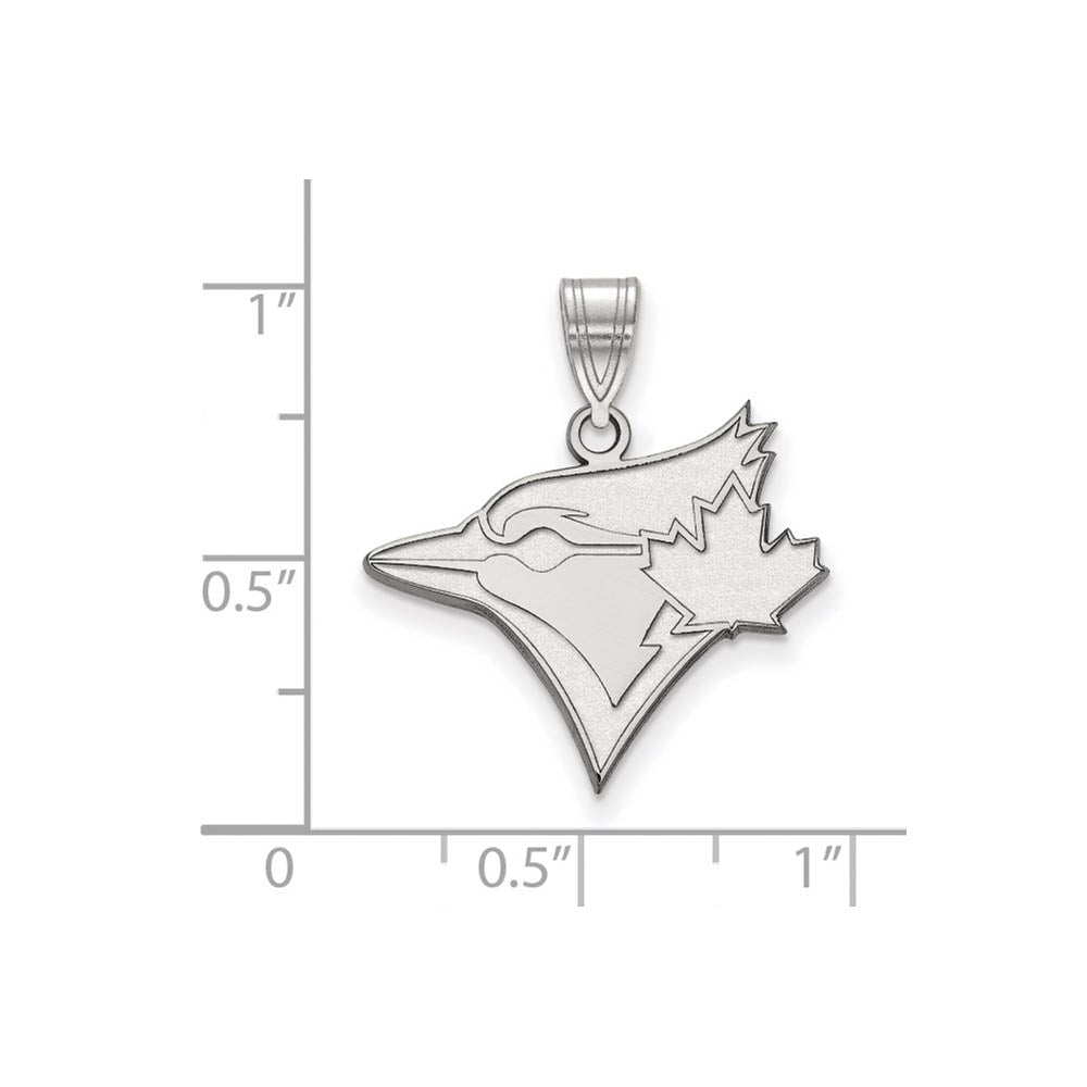 Alternate view of the 14K White Gold MLB Toronto Blue Jays Large Logo Pendant by The Black Bow Jewelry Co.