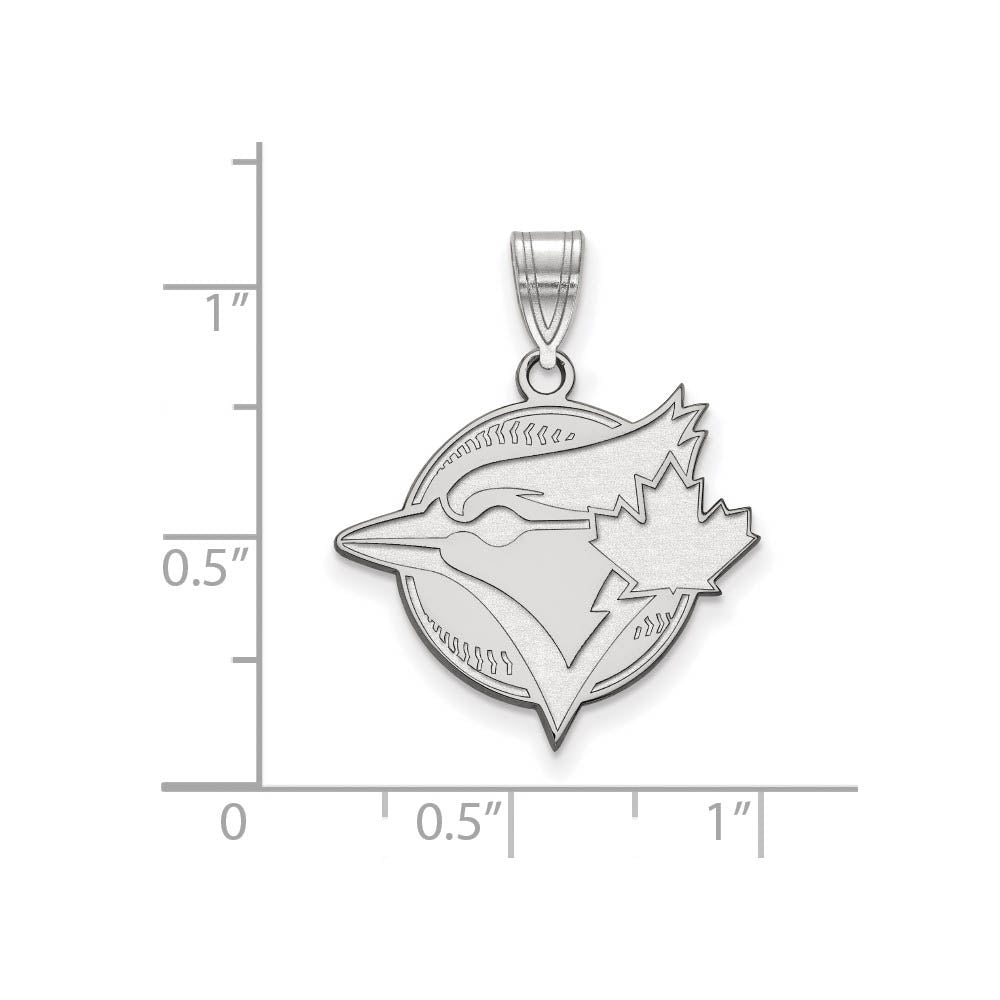 Alternate view of the Sterling Silver MLB Toronto Blue Jays LG Baseball Logo Pendant by The Black Bow Jewelry Co.