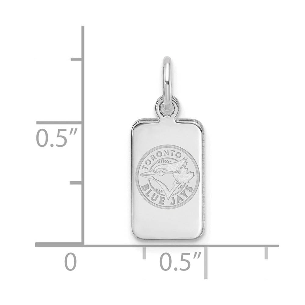Alternate view of the Sterling Silver MLB Toronto Blue Jays XS (Tiny) Tag Charm by The Black Bow Jewelry Co.