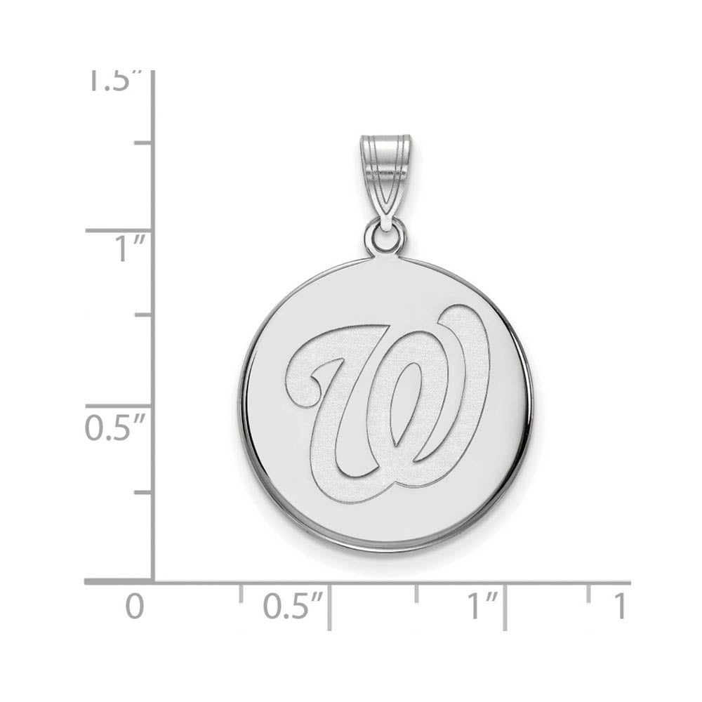 Alternate view of the 10K White Gold MLB Washington Nationals Large Disc Pendant by The Black Bow Jewelry Co.