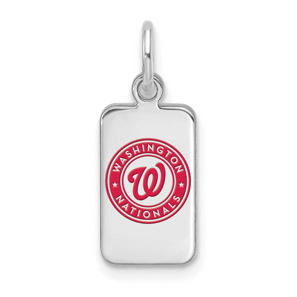 Sterling Silver MLB Washington Nationals XS (Tiny) Enamel Tag Charm, Item P33424 by The Black Bow Jewelry Co.