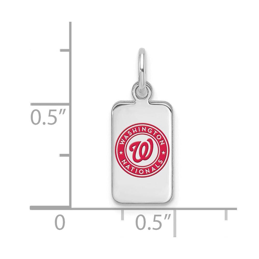 Alternate view of the Sterling Silver MLB Washington Nationals XS (Tiny) Enamel Tag Charm by The Black Bow Jewelry Co.