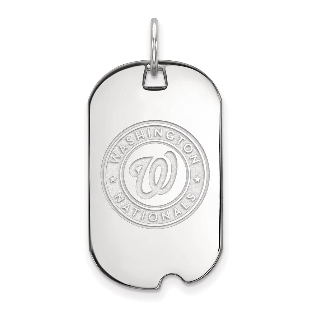 Sterling Silver MLB Washington Nationals Small Dog Tag Pendant, Item P33427 by The Black Bow Jewelry Co.