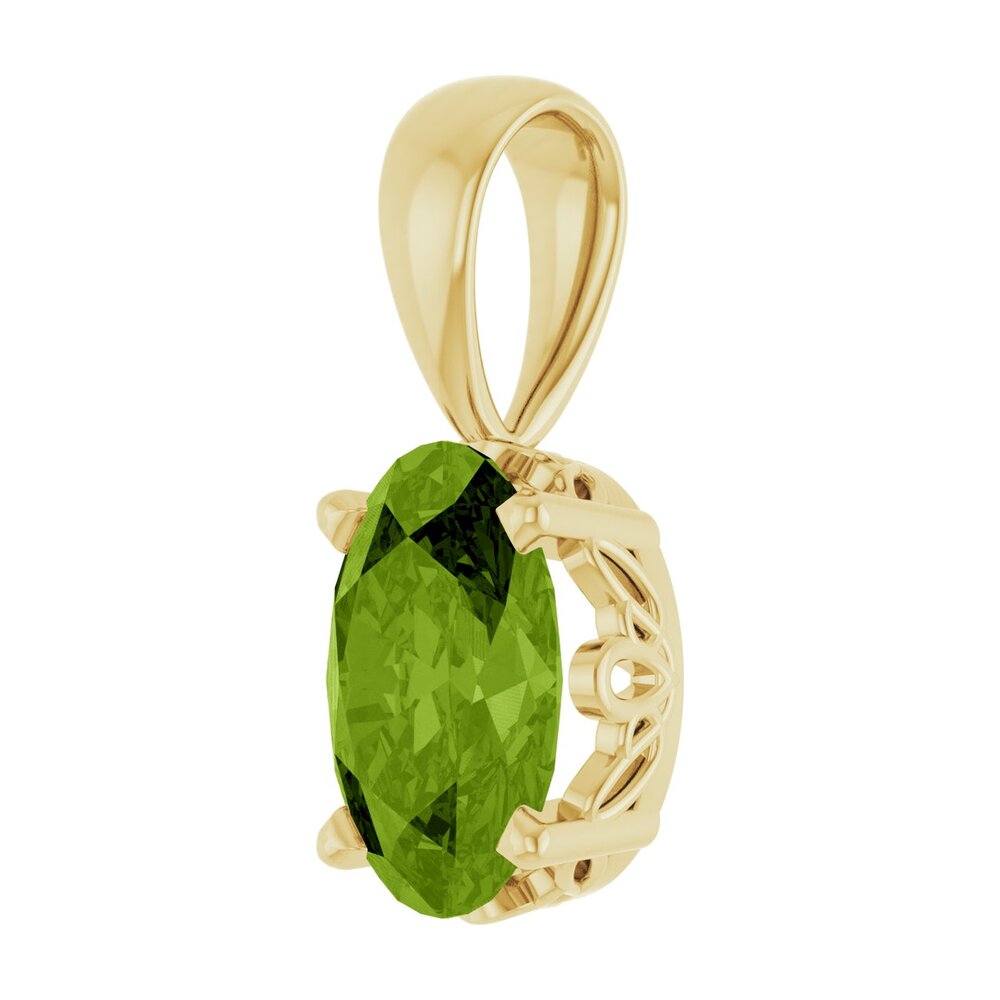 Alternate view of the 14K Yellow Gold Natural Citrine Scroll Pendant, 6x4mm Oval by The Black Bow Jewelry Co.