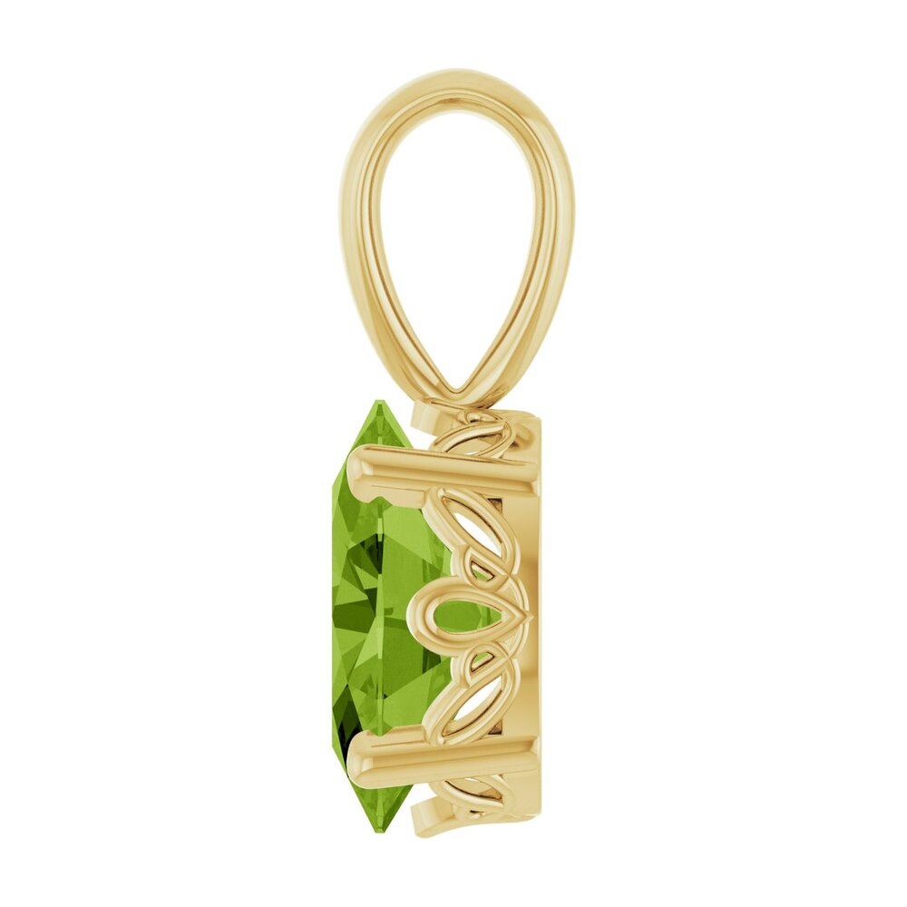 Alternate view of the 14K Yellow Gold Natural Citrine Scroll Pendant, 6x4mm Oval by The Black Bow Jewelry Co.