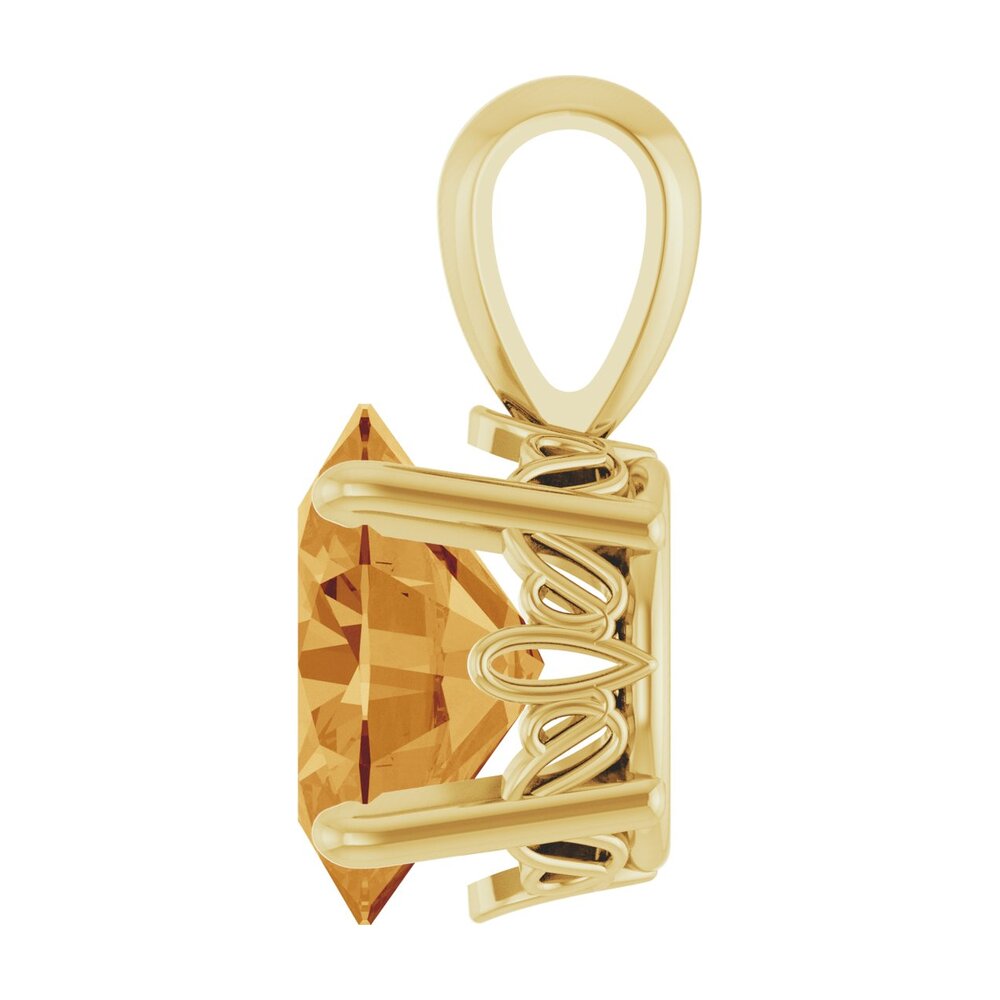 Alternate view of the 14K Yellow Gold Natural Citrine Oval Scroll Pendant by The Black Bow Jewelry Co.