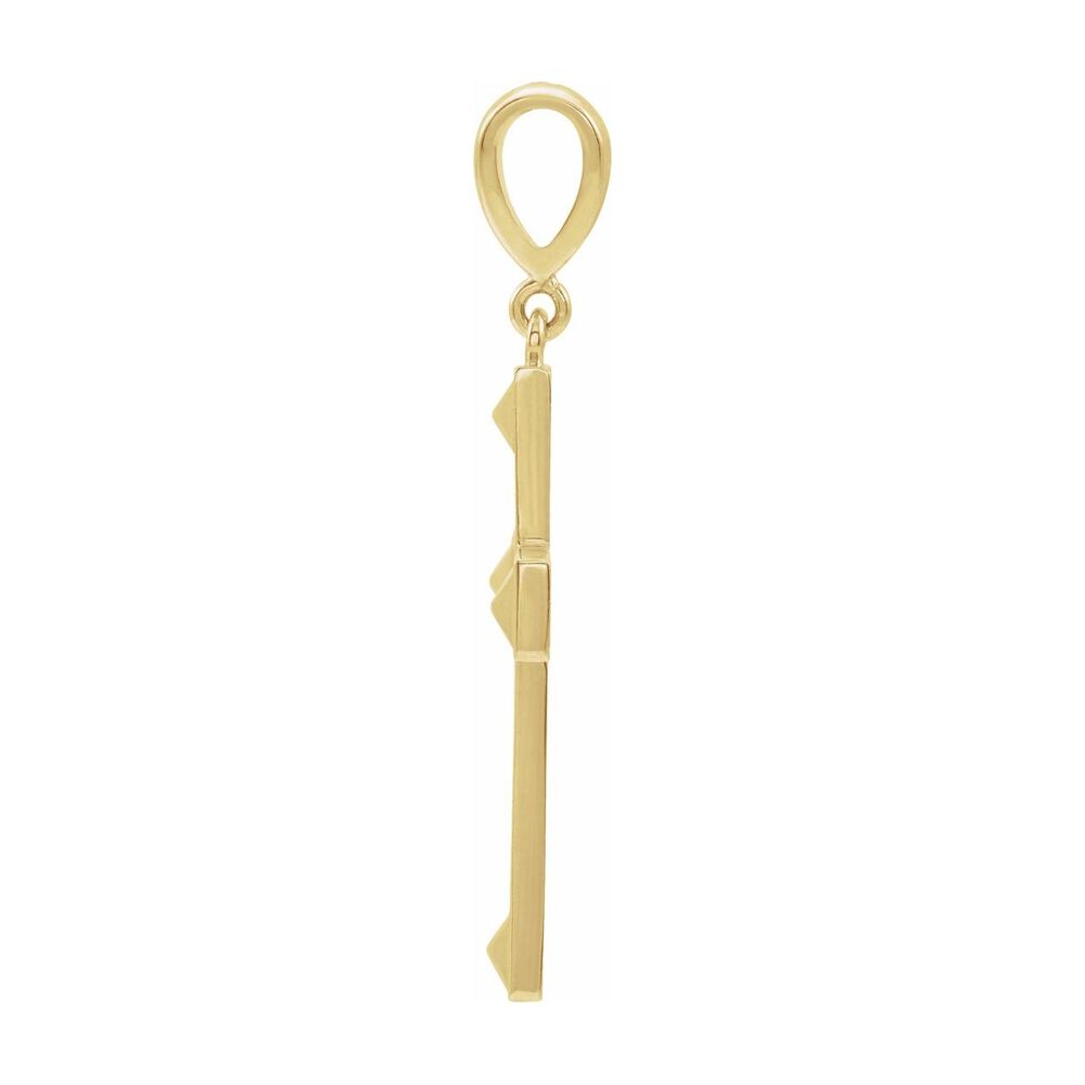Alternate view of the 14K Yellow Gold Pyramid Cross Pendant, 18 x 27mm by The Black Bow Jewelry Co.