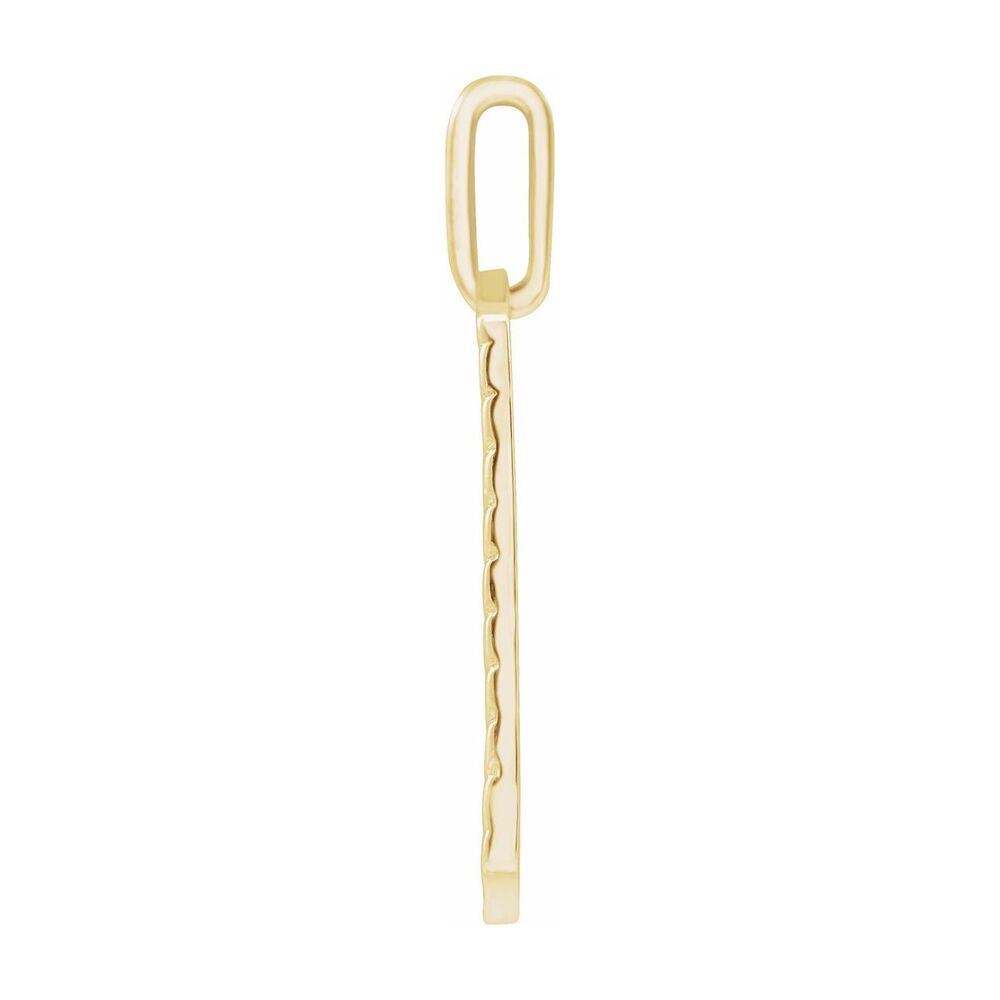 Alternate view of the 14K Yellow Gold Small Chevron Pattern Dog Tag Pendant, 16x24 mm by The Black Bow Jewelry Co.