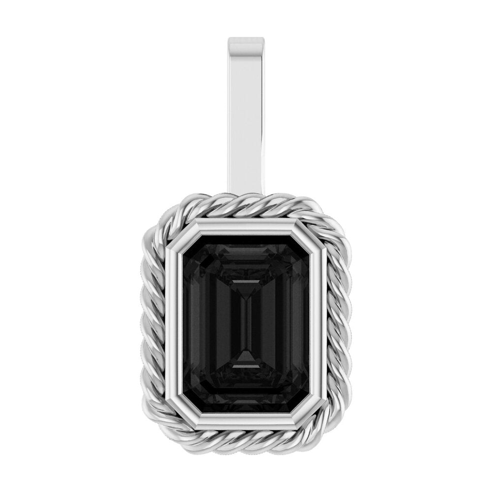 Alternate view of the 14K Yellow or White Gold Natural Black Onyx Men's Pendant, 8 x 16mm by The Black Bow Jewelry Co.