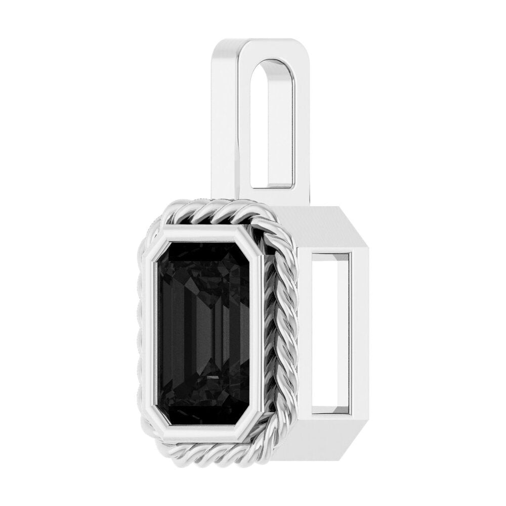 Alternate view of the 14K Yellow or White Gold Natural Black Onyx Men's Pendant, 8 x 16mm by The Black Bow Jewelry Co.
