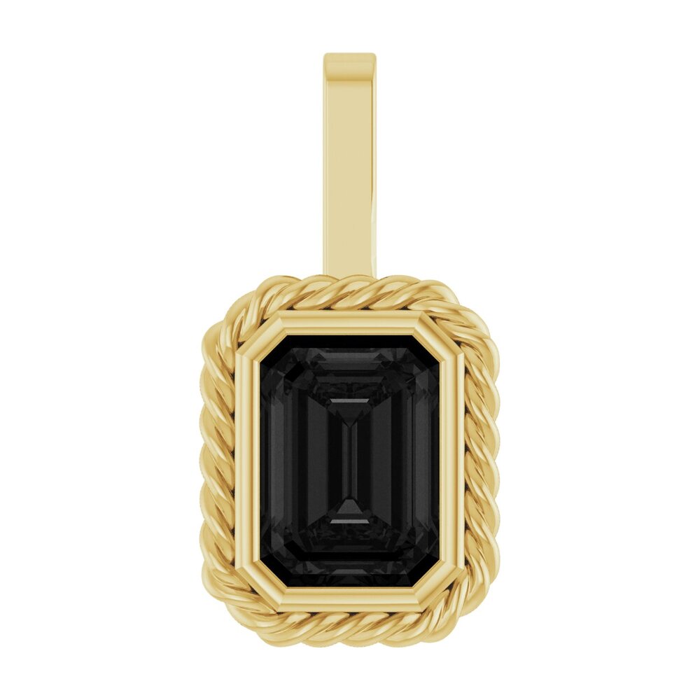 14K Yellow or White Gold Natural Black Onyx Men's Pendant, 8 x 16mm, Item P33442 by The Black Bow Jewelry Co.