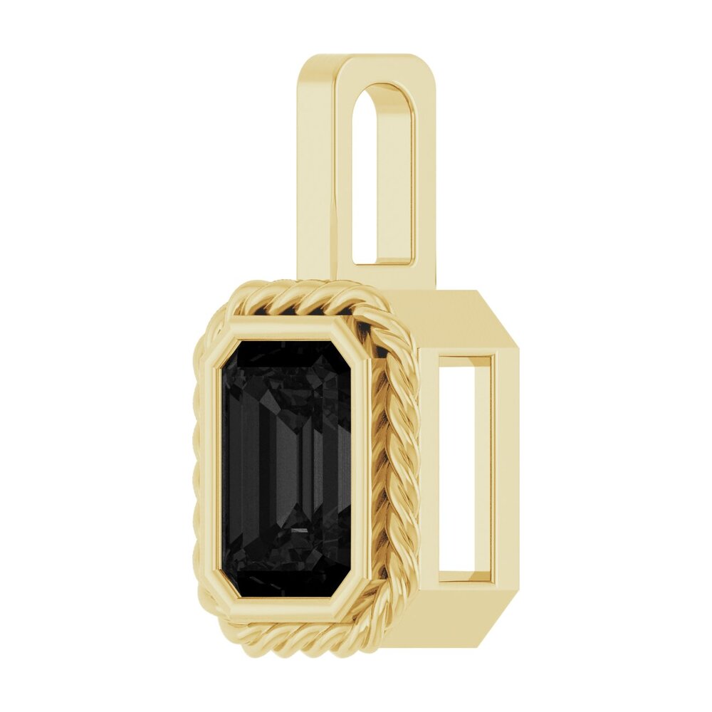 Alternate view of the 14K Yellow or White Gold Natural Black Onyx Men's Pendant, 8 x 16mm by The Black Bow Jewelry Co.