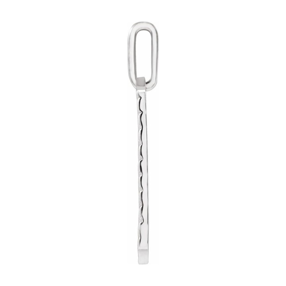 Alternate view of the Sterling Silver Small Chevron Pattern Dog Tag Pendant, 16x24 mm by The Black Bow Jewelry Co.