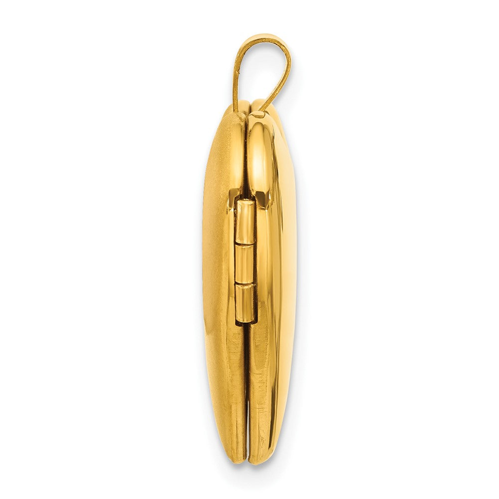 Alternate view of the 1/20 14K Gold Filled Polished and Satin Heart Locket, 20mm or 24mm by The Black Bow Jewelry Co.