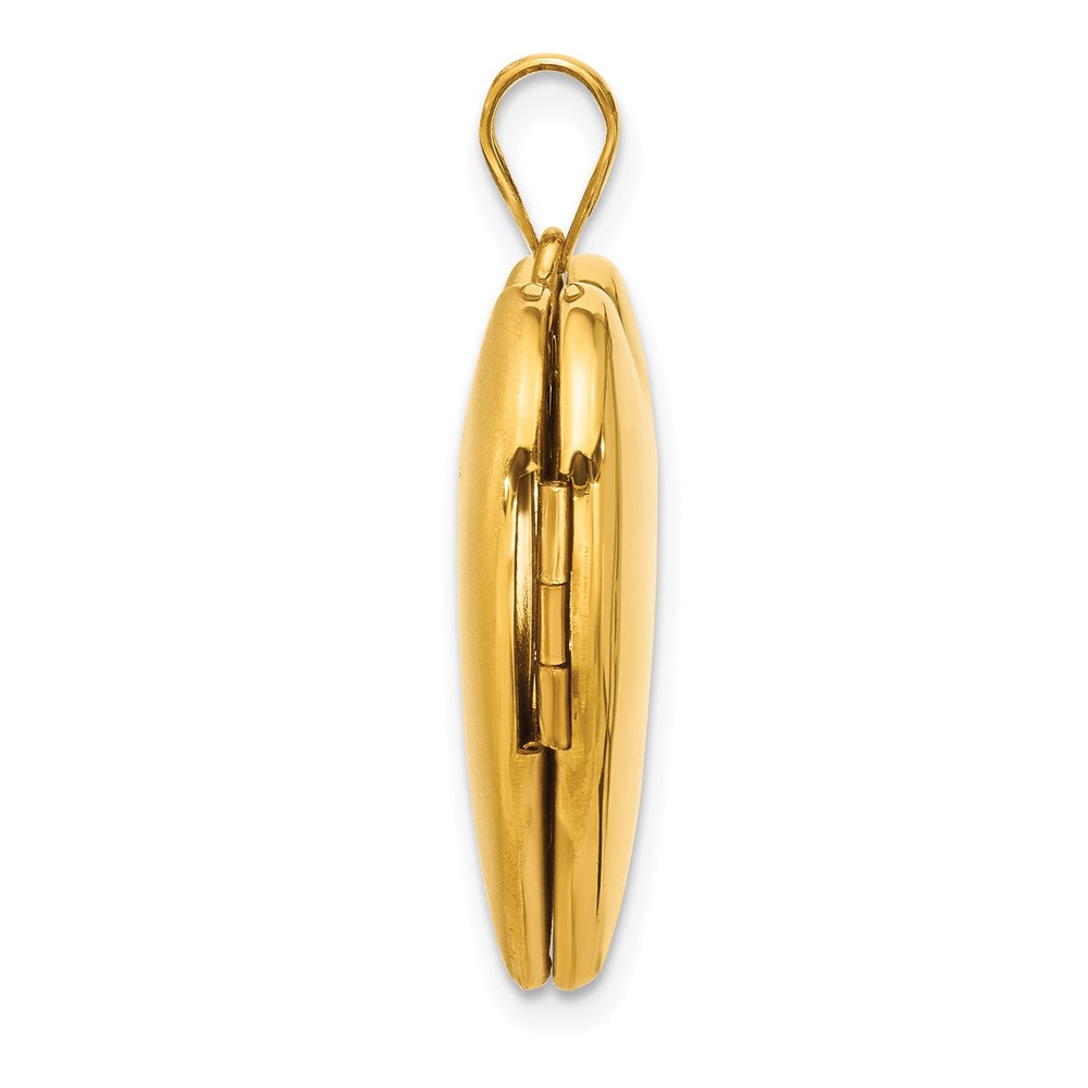 Alternate view of the 1/20 14K Gold Filled Polished and Satin 24mm Heart 2 Frame Locket by The Black Bow Jewelry Co.