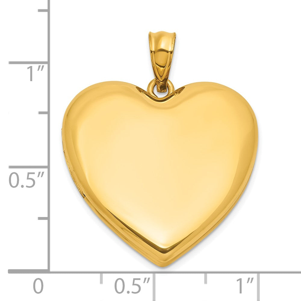 Alternate view of the 1/20 14K Gold Filled Polished and Satin 24mm Heart 2 Frame Locket by The Black Bow Jewelry Co.