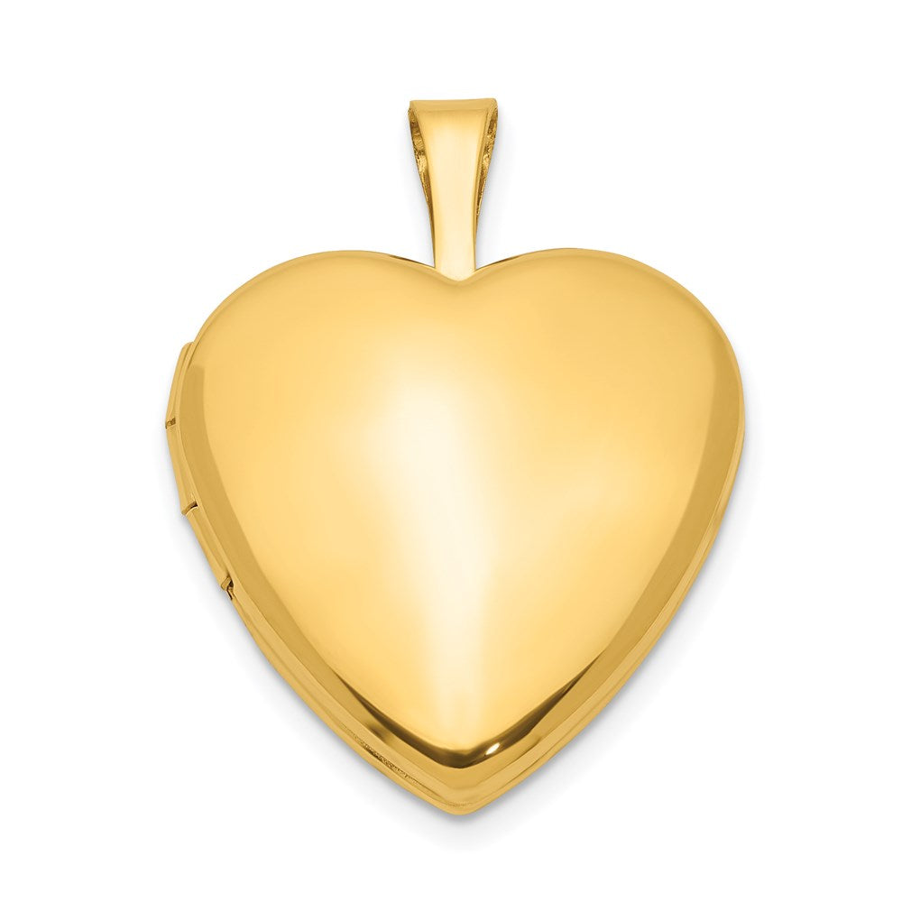 1/20 14K Gold Filled Polished & Satin Small 15mm Heart 2 Frame Locket, Item P33446 by The Black Bow Jewelry Co.