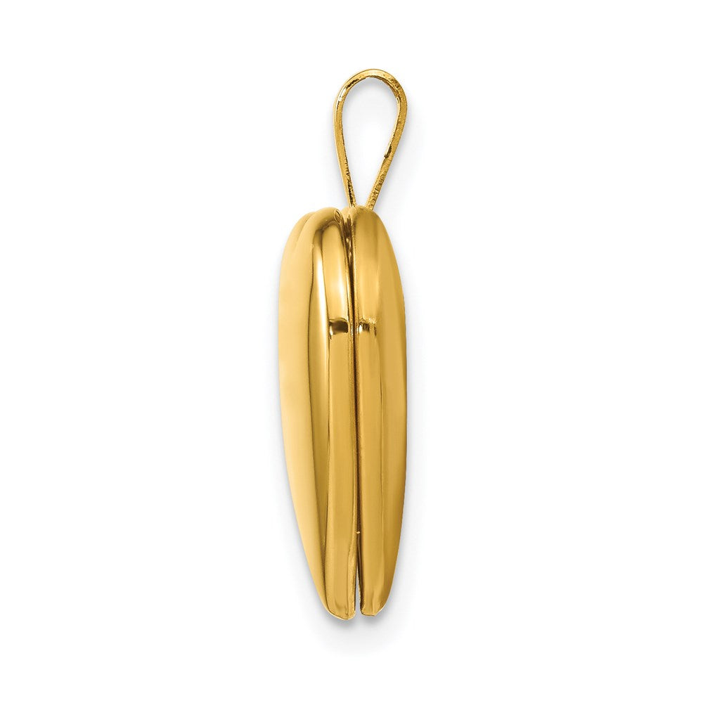 Alternate view of the 1/20 14K Gold Filled Polished & Satin Small 15mm Heart 2 Frame Locket by The Black Bow Jewelry Co.