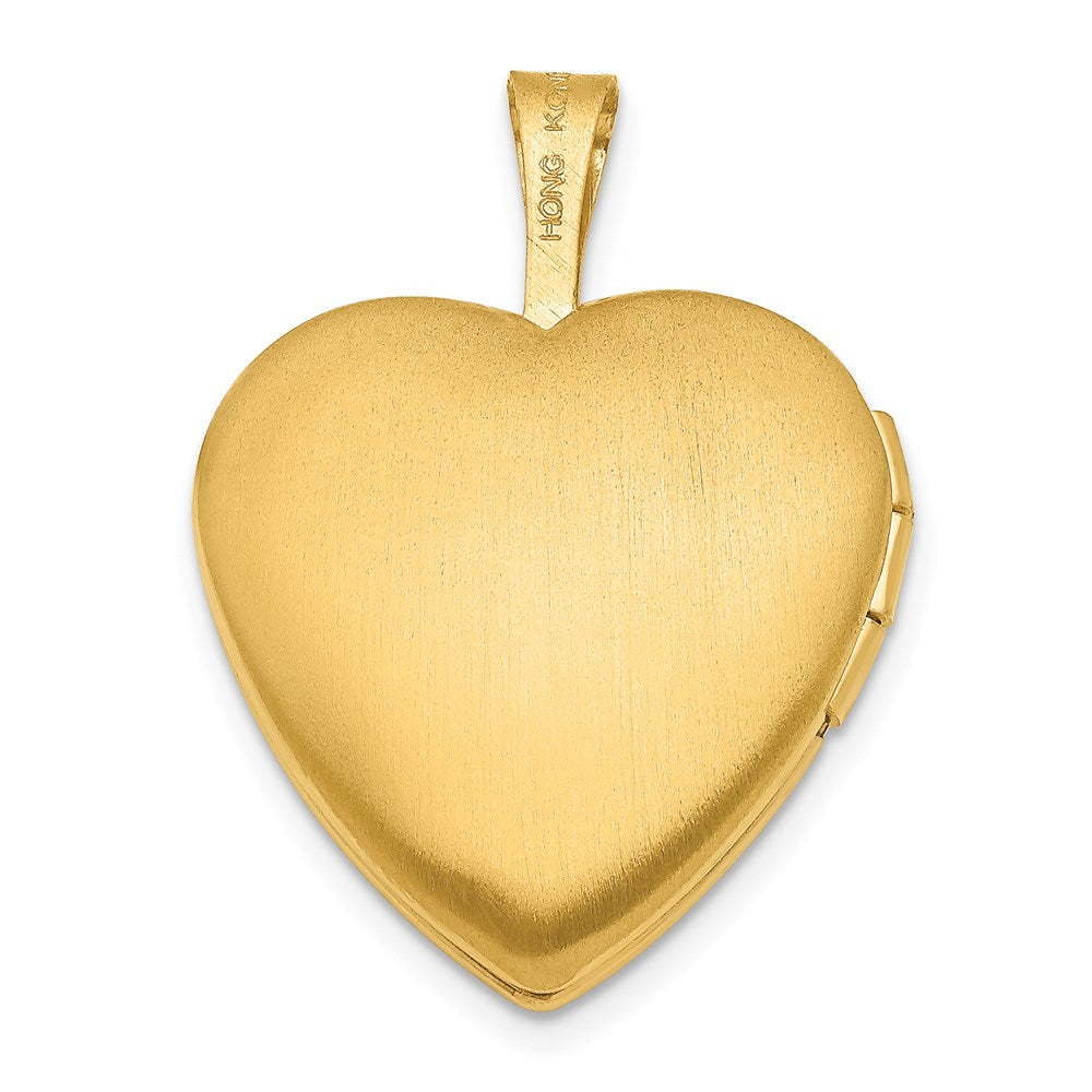Alternate view of the 1/20 14K Gold Filled Polished & Satin Small 15mm Heart 2 Frame Locket by The Black Bow Jewelry Co.