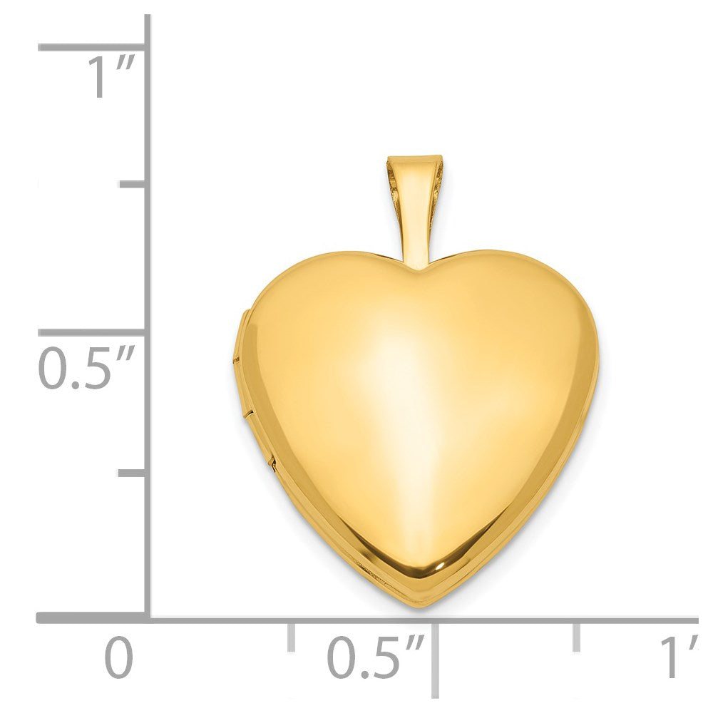Alternate view of the 1/20 14K Gold Filled Polished & Satin Small 15mm Heart 2 Frame Locket by The Black Bow Jewelry Co.