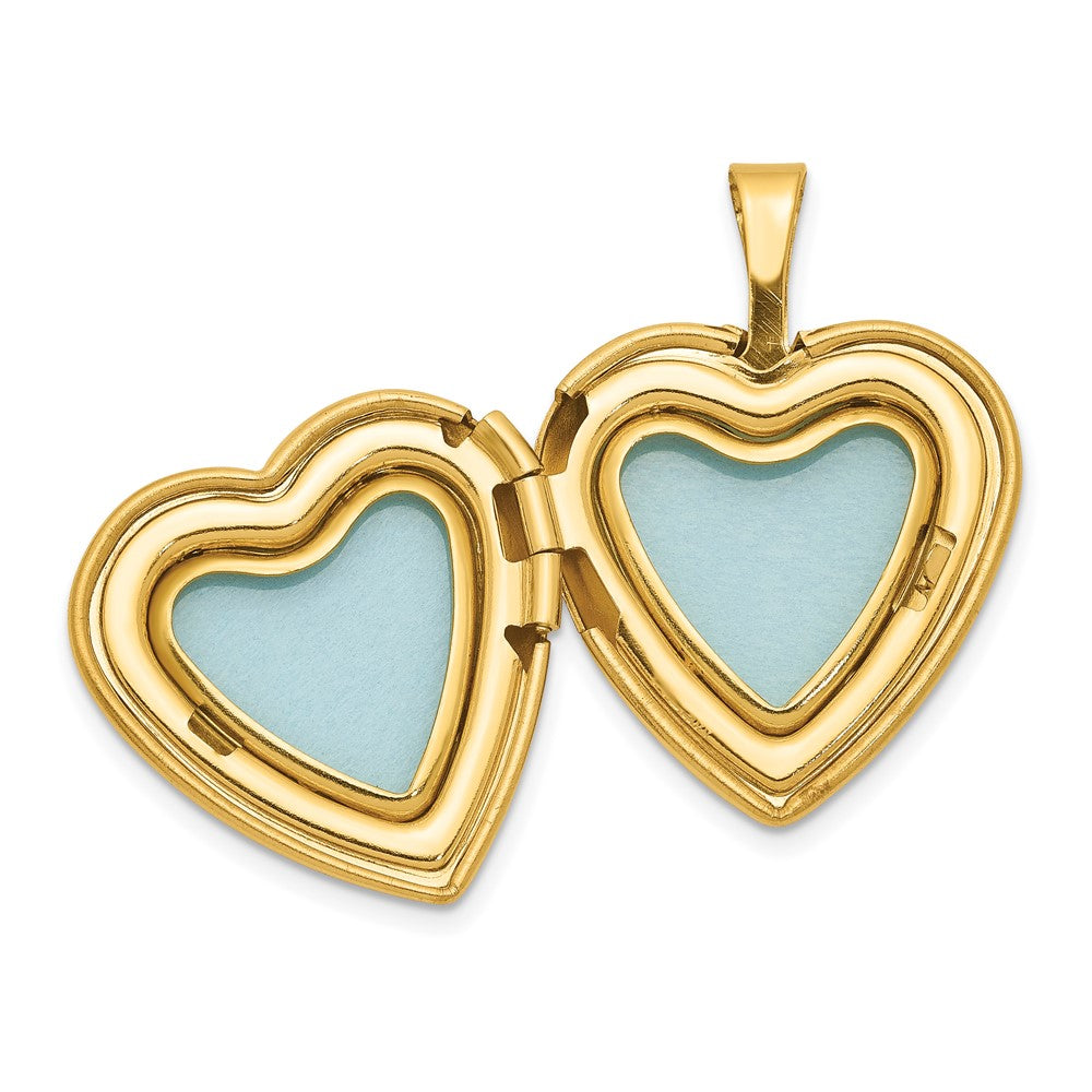 Alternate view of the 1/20 14K Gold Filled Polished & Satin Small 15mm Heart 2 Frame Locket by The Black Bow Jewelry Co.