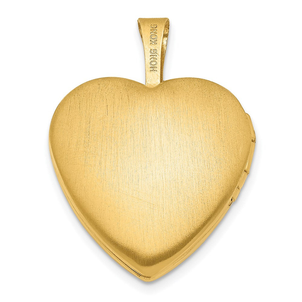 Alternate view of the 1/20 14K Gold Filled Diamond (SI1-SI2, G-I) 15mm Flower Heart Locket by The Black Bow Jewelry Co.