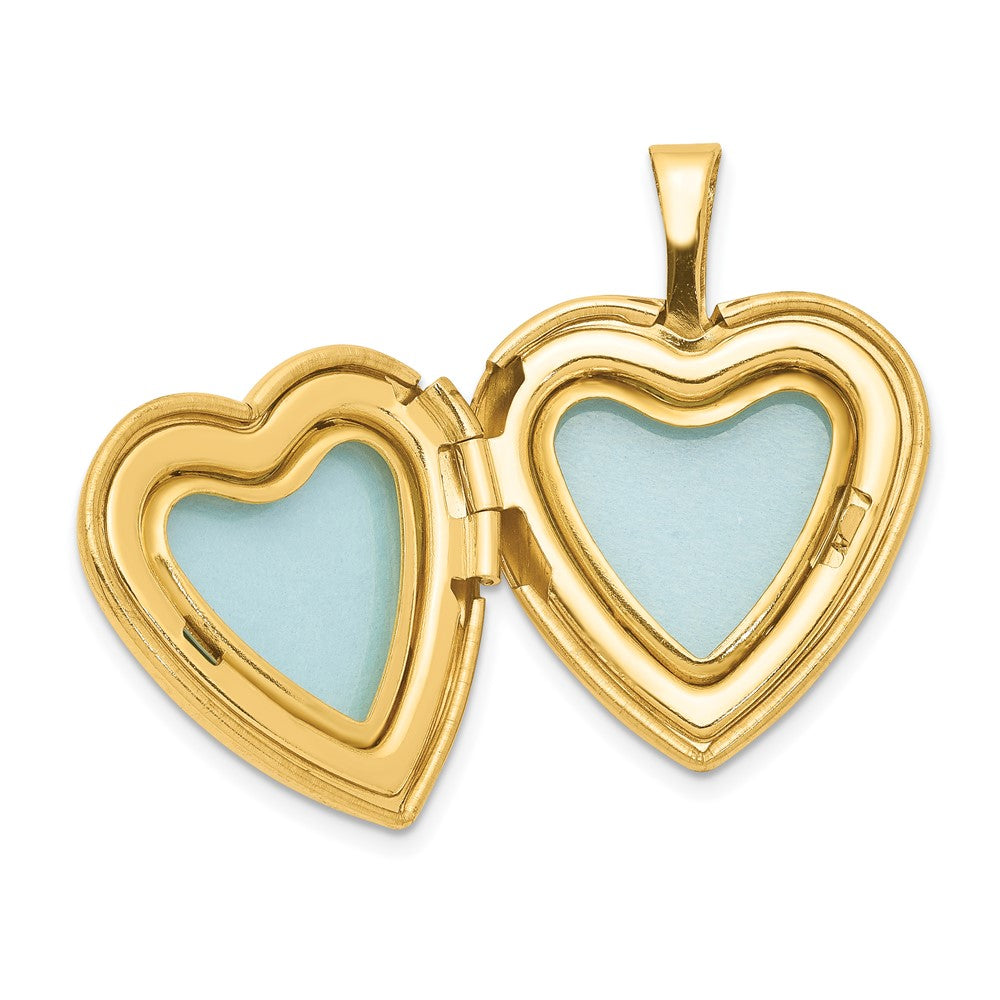 Alternate view of the 1/20 14K Gold Filled Diamond (SI1-SI2, G-I) 15mm Flower Heart Locket by The Black Bow Jewelry Co.