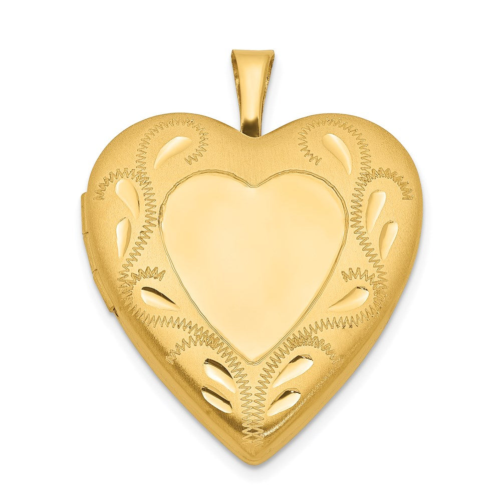1/20 14K Gold Filled Fancy Border 19mm Heart 2 Frame Locket, Item P33448 by The Black Bow Jewelry Co.