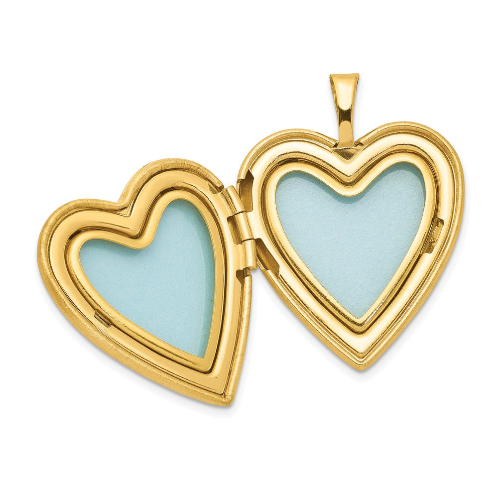 Alternate view of the 1/20 14K Gold Filled Fancy Border 19mm Heart 2 Frame Locket by The Black Bow Jewelry Co.