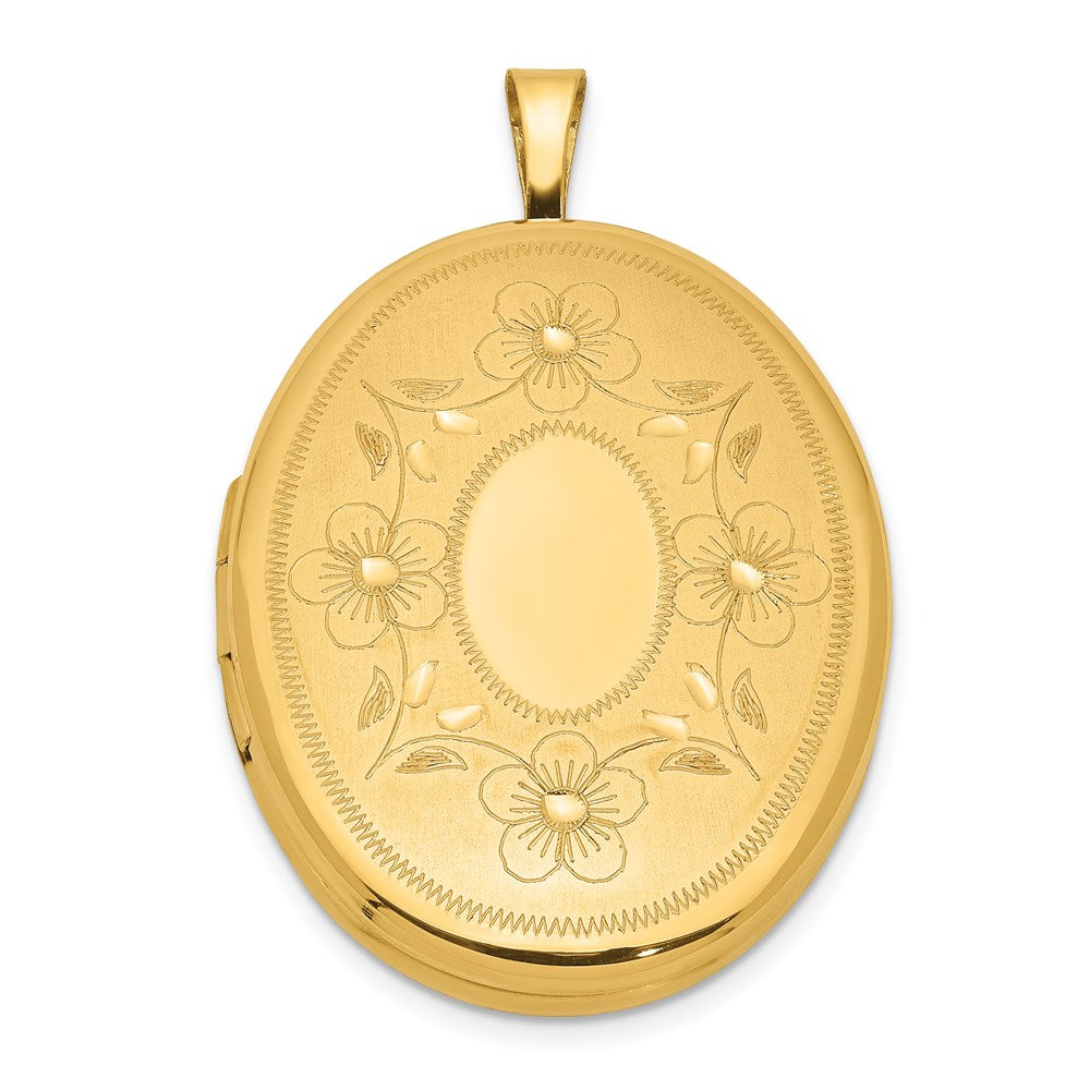 1/20 14K Gold Filled 26mm Floral Oval 2 Frame Locket, Item P33450 by The Black Bow Jewelry Co.