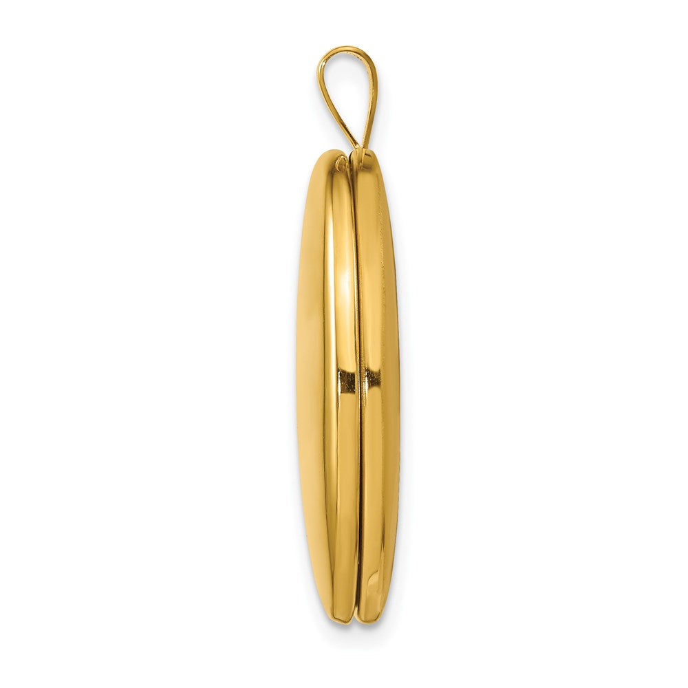 Alternate view of the 1/20 14K Gold Filled 26mm Polished and Satin Oval 2 Frame Locket by The Black Bow Jewelry Co.