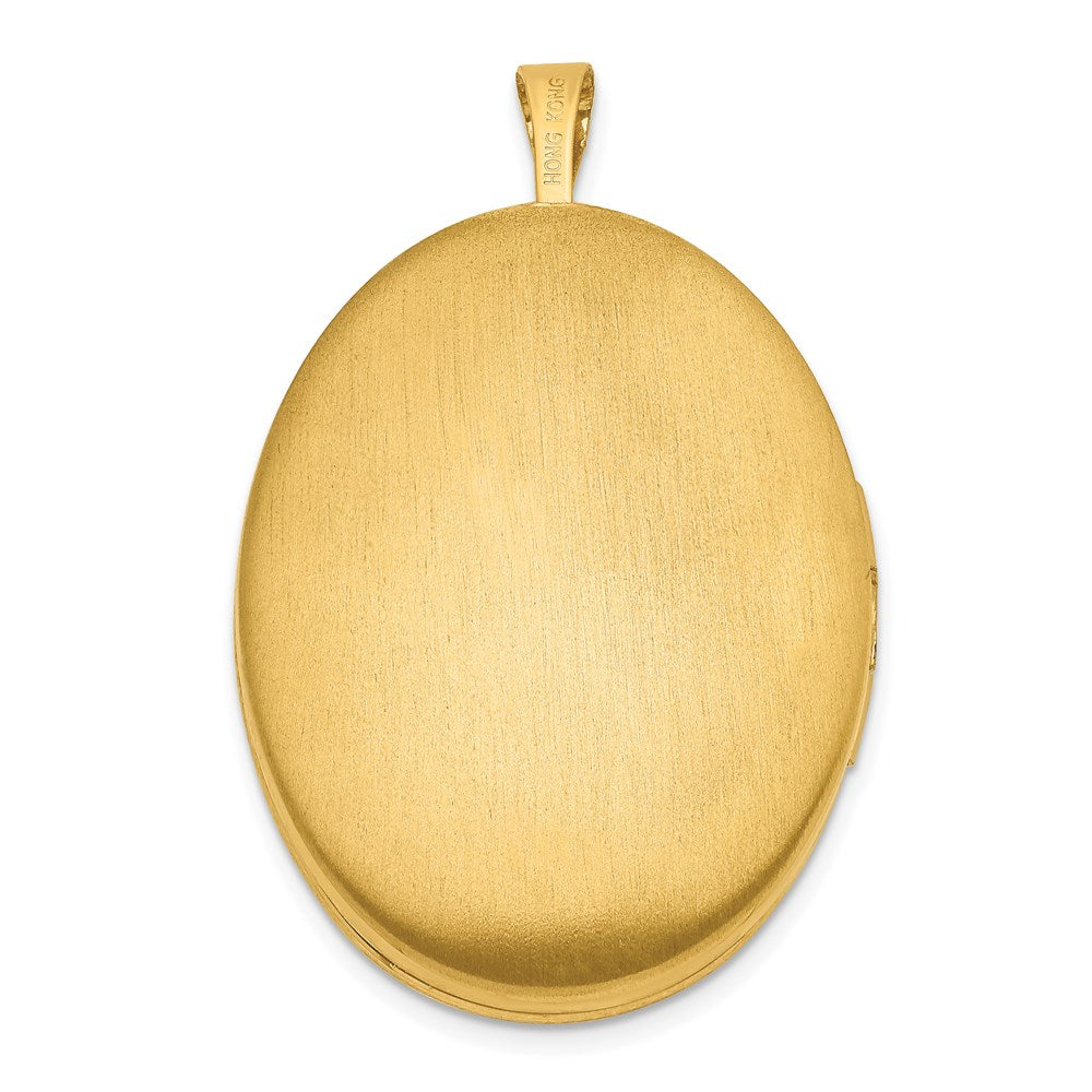 Alternate view of the 1/20 14K Gold Filled 26mm Polished and Satin Oval 2 Frame Locket by The Black Bow Jewelry Co.