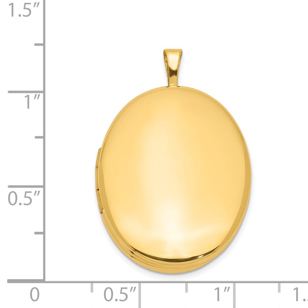 Alternate view of the 1/20 14K Gold Filled 26mm Polished and Satin Oval 2 Frame Locket by The Black Bow Jewelry Co.