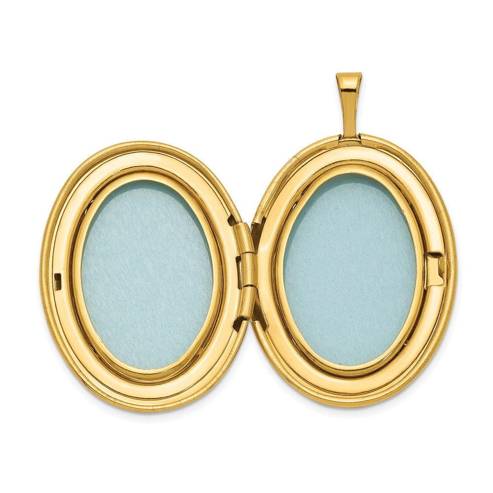 Alternate view of the 1/20 14K Gold Filled 26mm Polished and Satin Oval 2 Frame Locket by The Black Bow Jewelry Co.