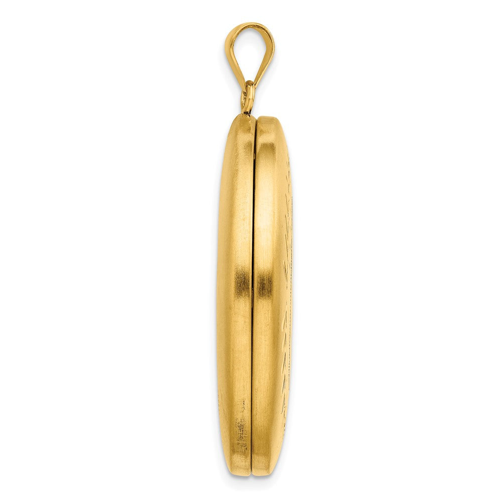 Alternate view of the 1/20 14K Gold Filled 34mm Wheat Leaf Border Oval 2 Frame Locket by The Black Bow Jewelry Co.