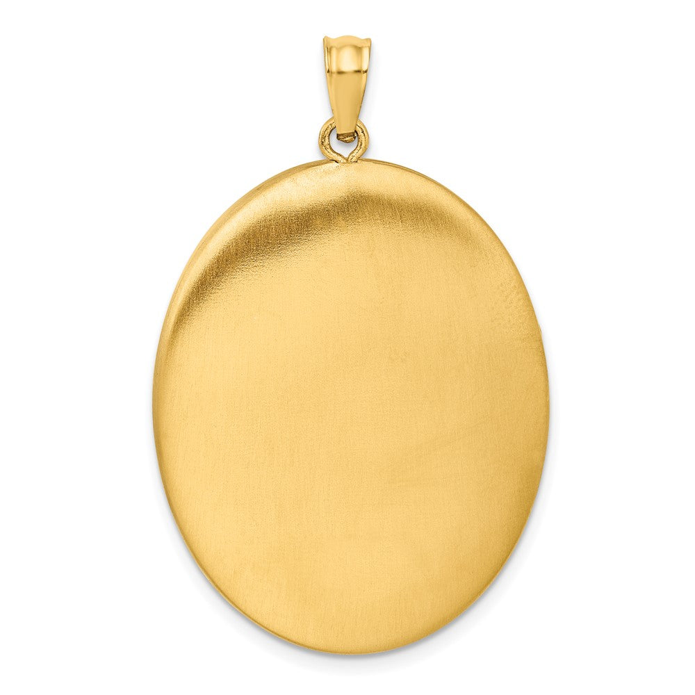Alternate view of the 1/20 14K Gold Filled 34mm Wheat Leaf Border Oval 2 Frame Locket by The Black Bow Jewelry Co.