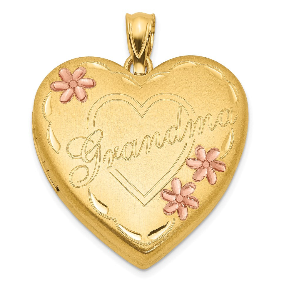1/20 14K Gold Filled 23mm Grandma Enameled 4 Frame Family Heart Locket, Item P33454 by The Black Bow Jewelry Co.