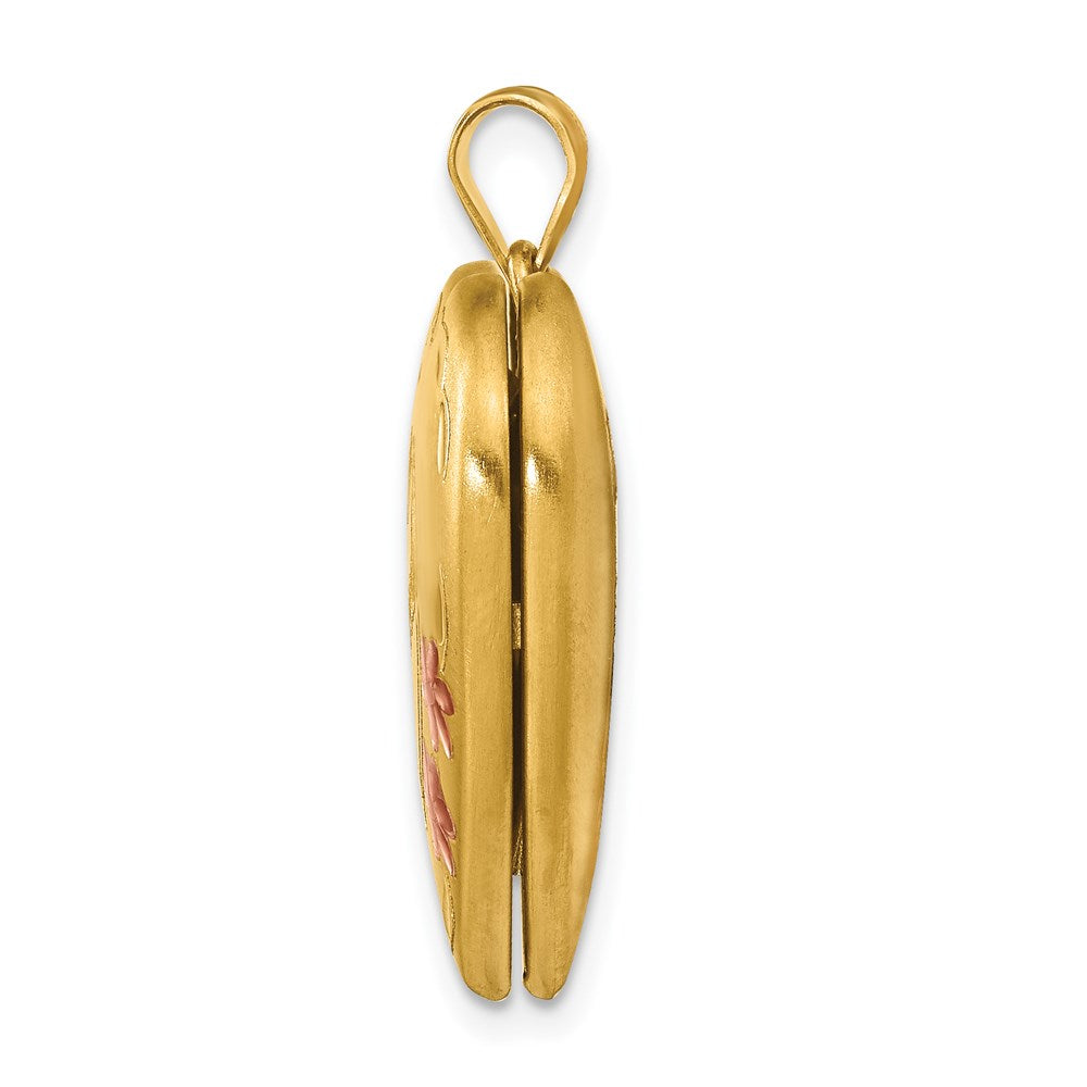 Alternate view of the 1/20 14K Gold Filled 23mm Grandma Enameled 4 Frame Family Heart Locket by The Black Bow Jewelry Co.