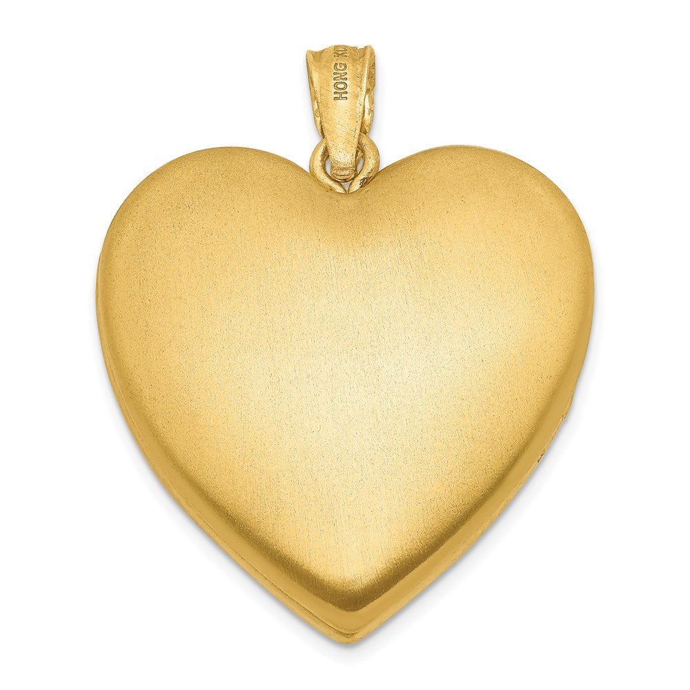 Alternate view of the 1/20 14K Gold Filled 23mm Grandma Enameled 4 Frame Family Heart Locket by The Black Bow Jewelry Co.