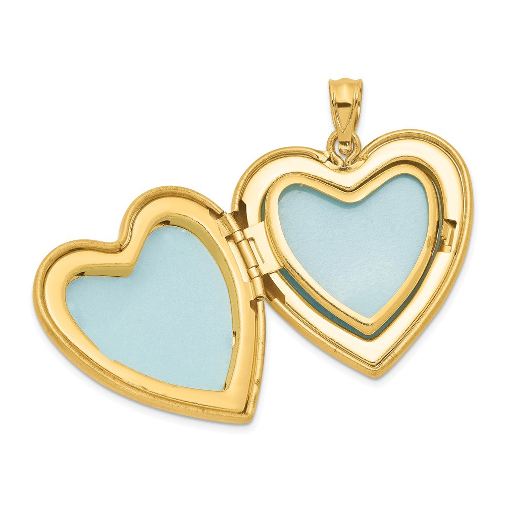 Alternate view of the 1/20 14K Gold Filled 23mm Grandma Enameled 4 Frame Family Heart Locket by The Black Bow Jewelry Co.